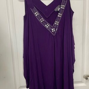 FunFash Purple Studded Women's Blouse